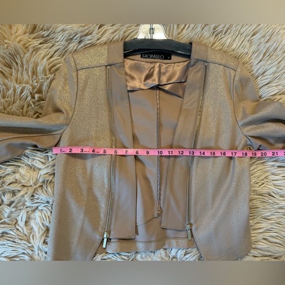 São Paulo Metallic Jacket Sand Color size 10/42 - Picture 7 of 13